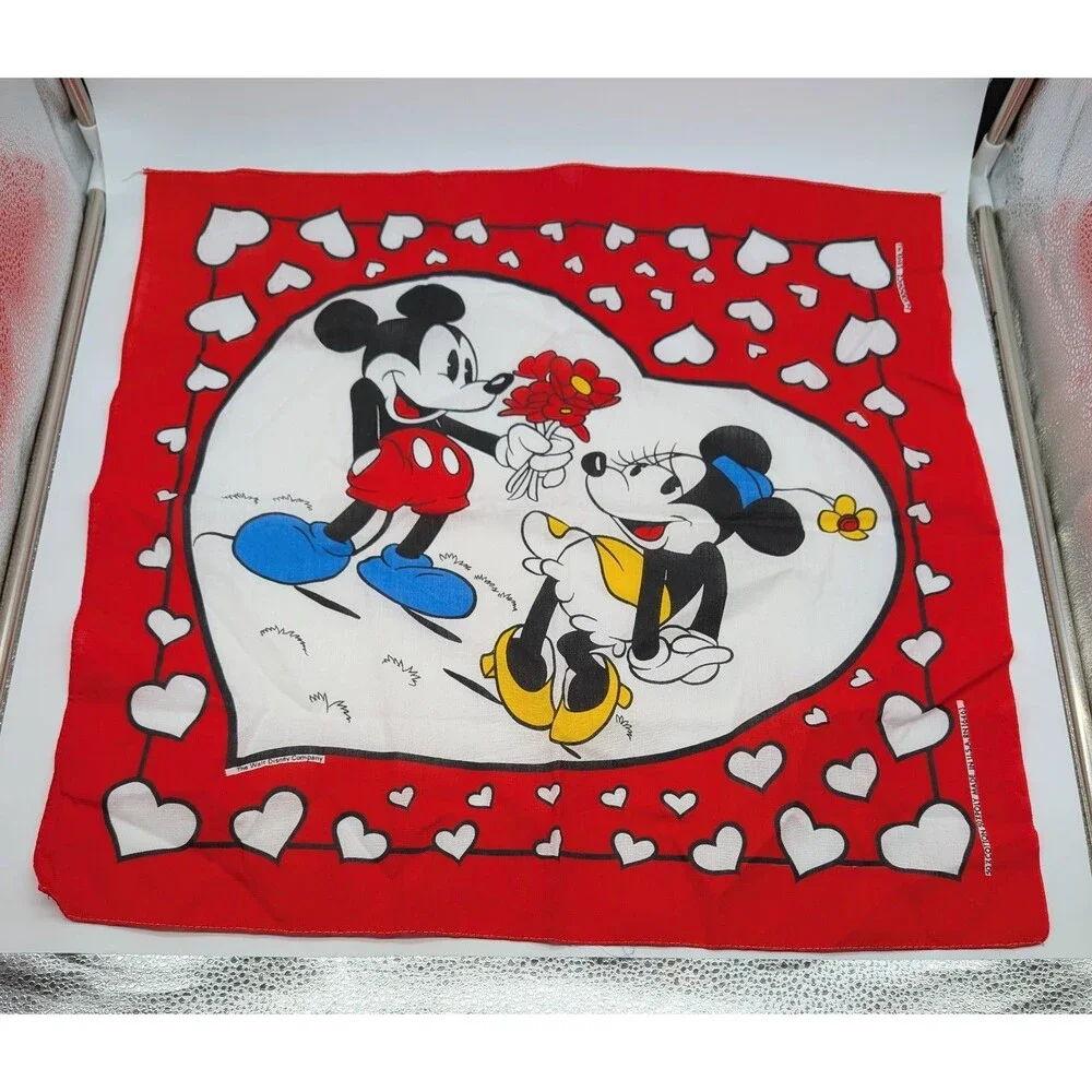 4 Disney J.A. Woronowicz Mickey Minnie Goofy Donald Pluto Bandanas Handkerchief